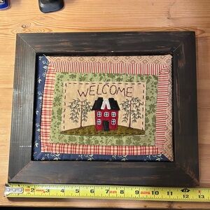 Rustic Welcome Embroidered Wall Art